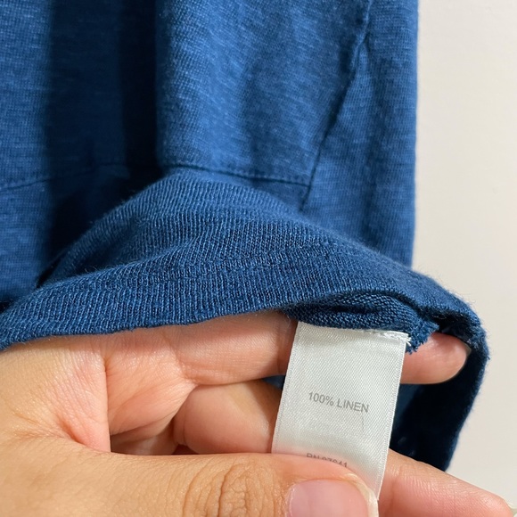 J.Jill Love Linen Dark Blue Tee Sz Small - Picture 3 of 4